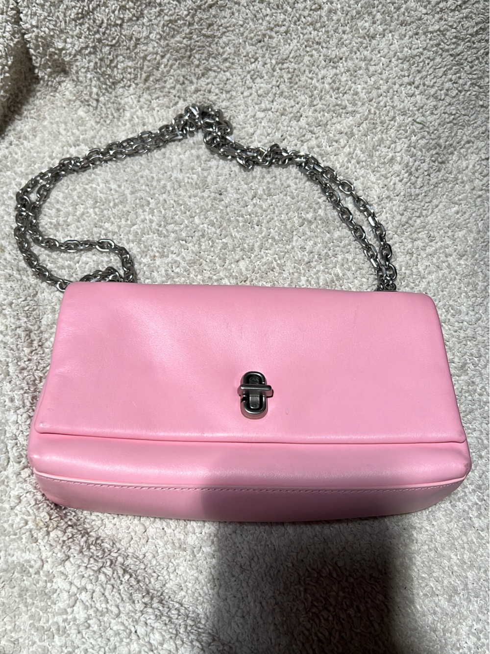 Marc Jacob’s Pink Leather Chain-Handle Shoulder Bag